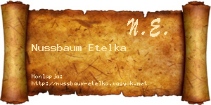 Nussbaum Etelka névjegykártya